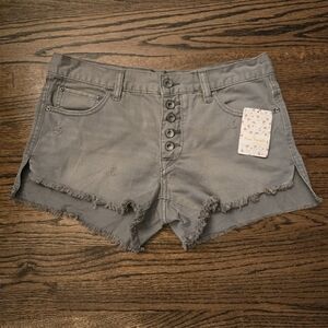 Free People Distressed Denim Shorts